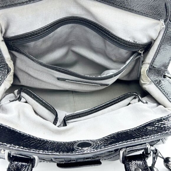 ELLIOTT LUCCA BLACK LEATHER PURSE BAG W/ TASSELS - Picture 10 of 12